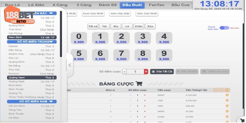Chiến thuật cá cược xổ số 188Bet hiệu quả