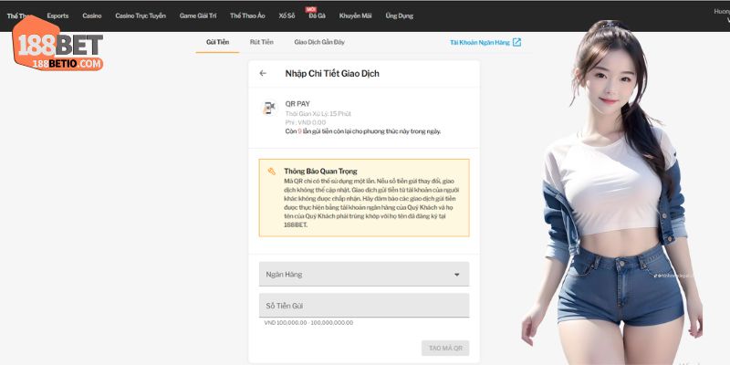 Nạp tiền 3 Một vài lỗi phổ biến thường gặp khi nạp tiền 188Bet